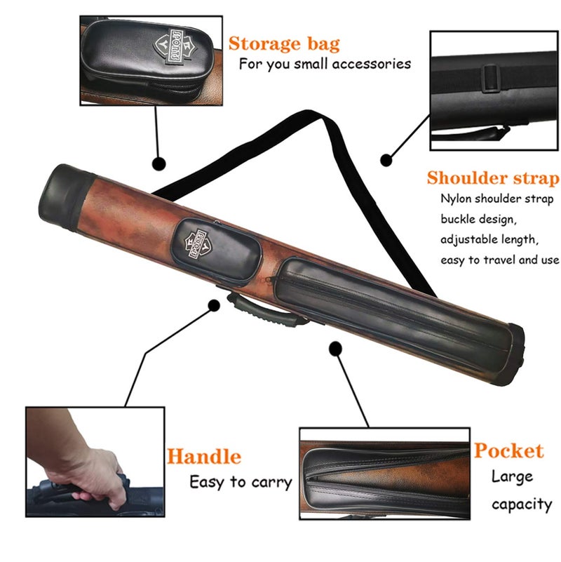 BY SPORTS 2x2 Hard cue case Oval Pool Cue Billiard Stick Carrying Case - Image 5